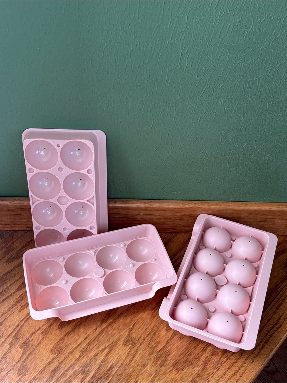 Large Pink 2.5” Round Ice Mold Set of 2